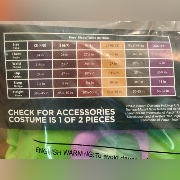 nickelodeon TMNT Donatello Boys Halloween Costume size M (8) - Picture 3 of 3